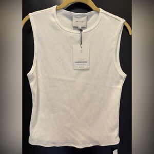 Reformation White Ribbed Ryland tank top. NWT. Size large.